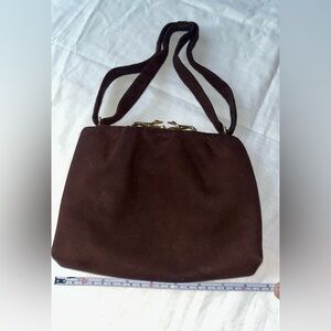 Vintage brown bag with gold greyhound clasp